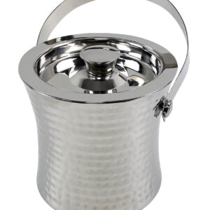 Beaumont, Ice Bucket, With Lid, St/steel, Hammered, Double Wall